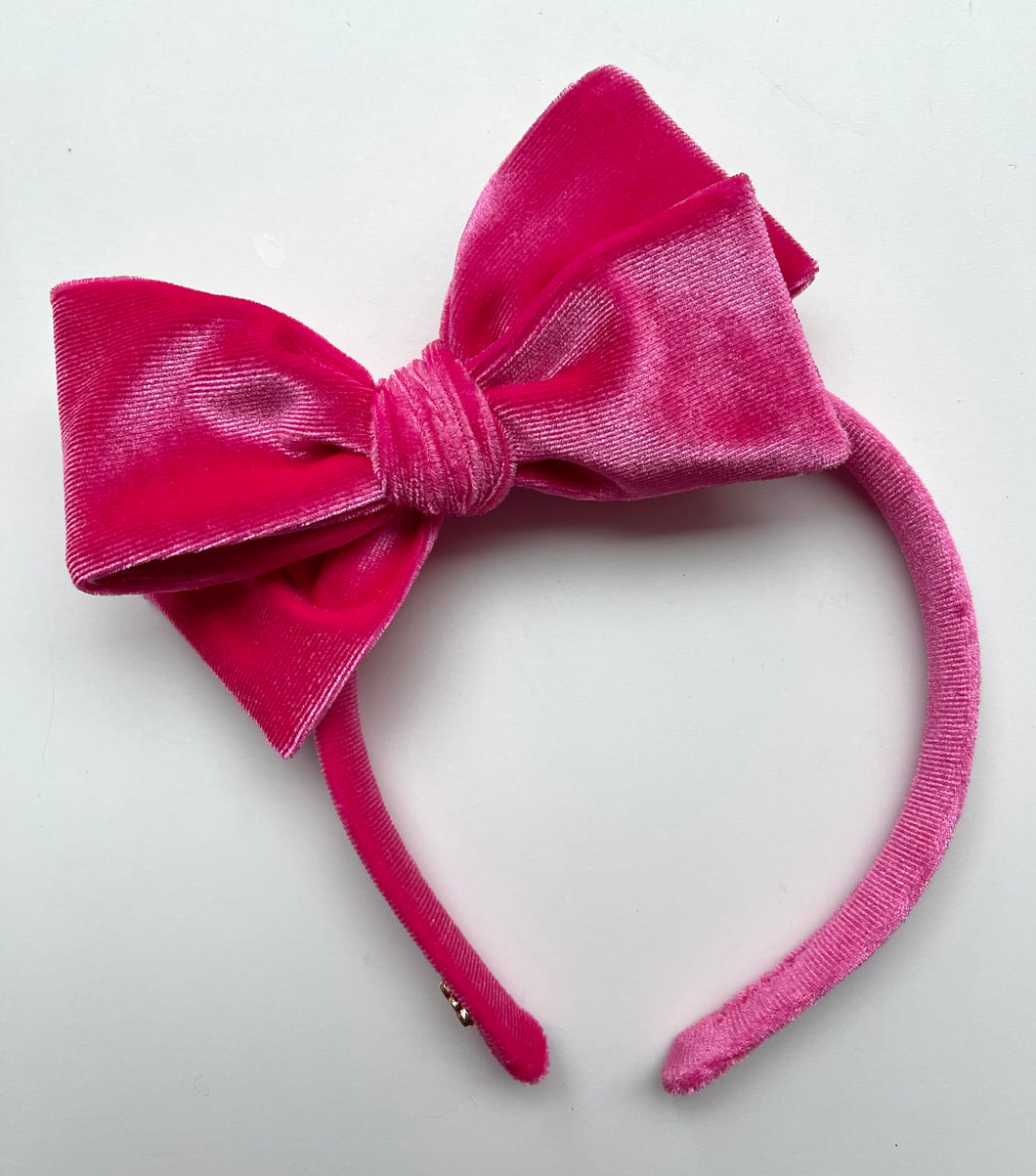 *PREORDER* Hot Pink Velvet Bow Headband