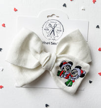 Load image into Gallery viewer, Mickey Christmas Embroidered Bows (White)