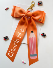 Load image into Gallery viewer, *PREORDER* Orange Backpack Keychains and Hair Bows