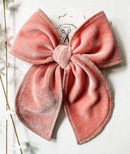 Load image into Gallery viewer, Faded Coral Velvet Kali Bows