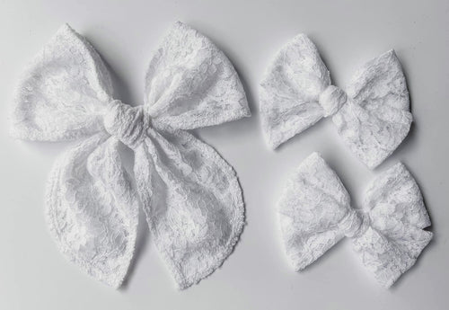 White Lace Bows