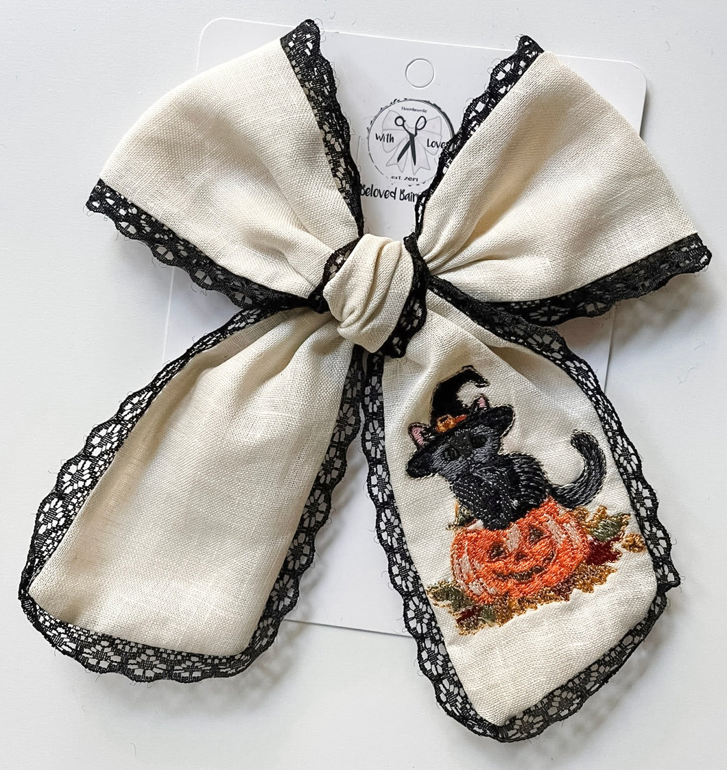 *PREORDER* Halloween Kitty Embroidered Jayleigh with Lace