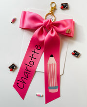 Load image into Gallery viewer, *PREORDER* Hot Pink Backpack Keychains and Hair Bows