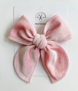 *4 Week TAT* Glittery Pink & Blue Velvet Bows and Headbands