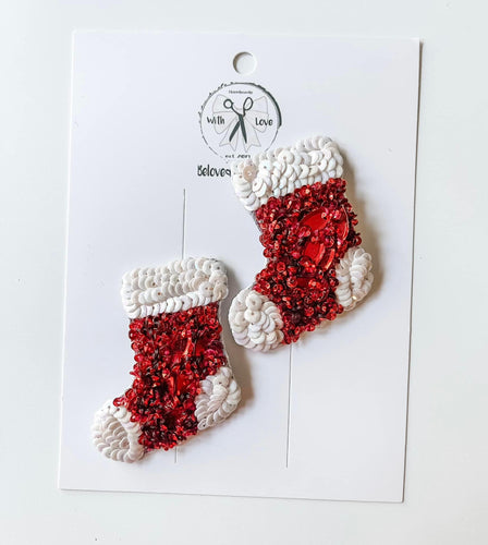 Christmas Stockings Beaded Clips