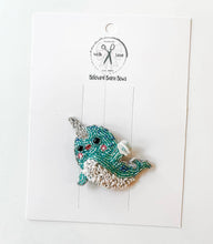 Load image into Gallery viewer, *PREORDER* Narwhal, Unicorn of the Sea Beaded Clips SWIM