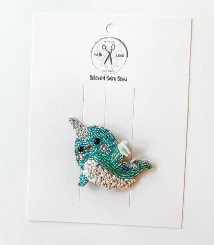 *PREORDER* Narwhal, Unicorn of the Sea Beaded Clips