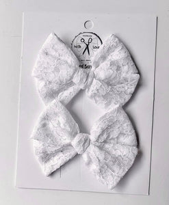 White Lace Bows