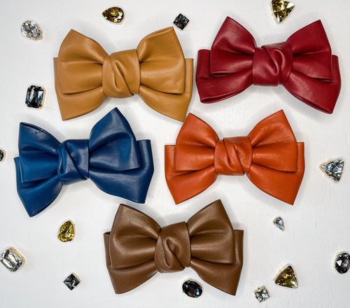 Faux Leather Bows