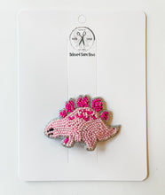 Load image into Gallery viewer, Stegosaurus Pink Beaded Clips
