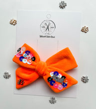 Load image into Gallery viewer, Batty Orange Embellished Bows