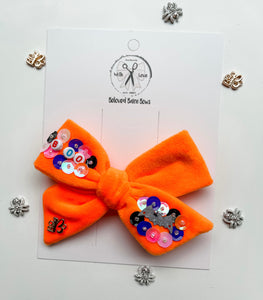 Batty Orange Embellished Bows