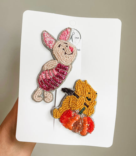 Pooh & Piglet Beaded Clips