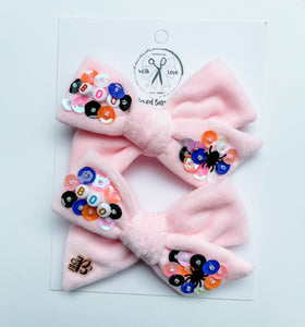 Sweet Pink Halloween Embellished Bows