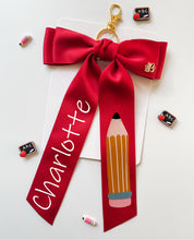 Load image into Gallery viewer, *PREORDER* Red Backpack Keychains and Hair Bows
