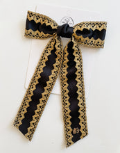 Load image into Gallery viewer, Black with Gold and Silver Lace Gwenna Bows