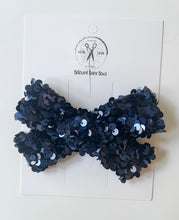 Load image into Gallery viewer, *2 Week TAT* Navy Sequin Bows &amp; Headbands