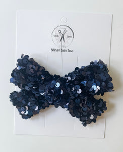 *2 Week TAT* Navy Sequin Bows & Headbands