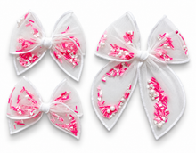 Load image into Gallery viewer, *SALE* Valentine’s Confetti (White Trim) Bows