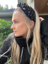 Load image into Gallery viewer, Black on Black Velvet Headband