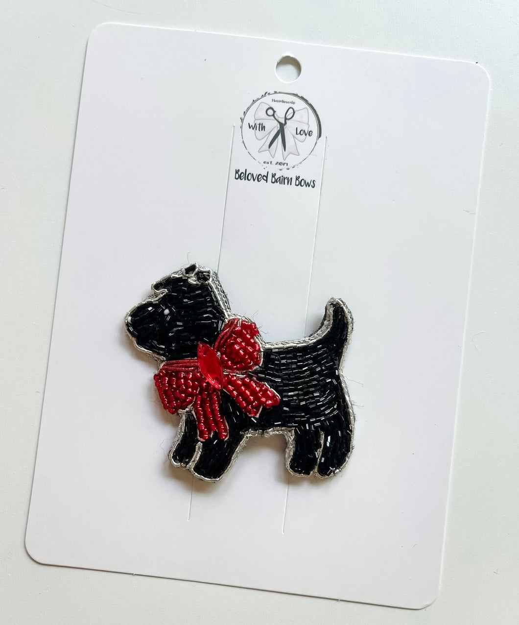 *PREORDER* Holiday Scottie Beaded Clip