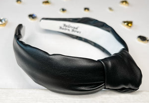 Black (Adult + Youth) Faux Leather Headbands