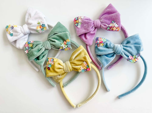 Spring Blooms Embellished Bow Headbands
