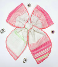 Load image into Gallery viewer, Pink Stripe Linen Bows