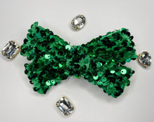 Load image into Gallery viewer, Kelly Green Sequin Bows, Headbands &amp; Bow Ties