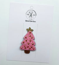 Load image into Gallery viewer, Christmas Tree (Pink) Beaded Clips