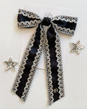 Load image into Gallery viewer, Black with Gold and Silver Lace Gwenna Bows