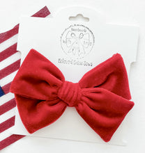 Load image into Gallery viewer, Classic Red Velvet Handtied Bow