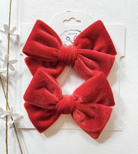 Load image into Gallery viewer, Classic Red Velvet Handtied Bow