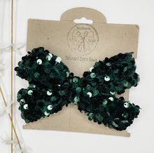 Load image into Gallery viewer, Green Sequin Bows &amp; Headbands