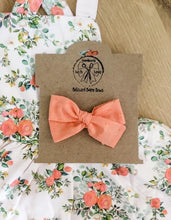 Load image into Gallery viewer, Orange Blossom Swiss Dot Bow