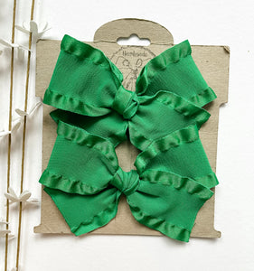 Kelly Green Double Ruffle Pigtails