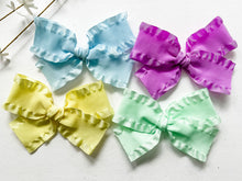 Load image into Gallery viewer, Pastel Handtied Double Ruffle Bows