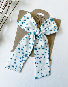 Baby Blue Floral Bow and Headband