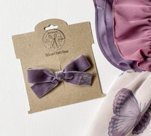Load image into Gallery viewer, Plum Petite Velvet Ribbon Bows and Headbands