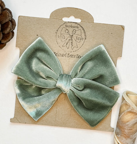 Sage Handtied Bows and Headbands