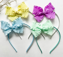 Load image into Gallery viewer, Headband Spring Double Ruffle Bows