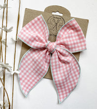 Load image into Gallery viewer, *SALE* Pink/mint Gingham Bows and Headbands