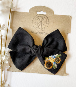 Rustic Charm Embroidered Bows