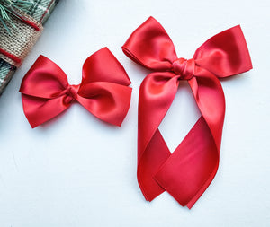 Red Satin Bows and Headbands