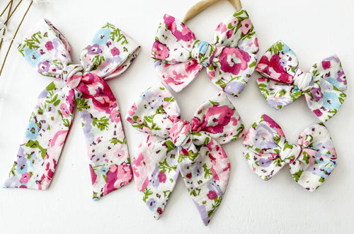 Violet Carnations Bows and Headbands