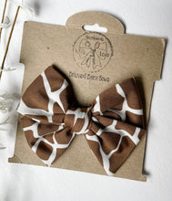 Load image into Gallery viewer, Giraffe Handtied Bows and Headbands