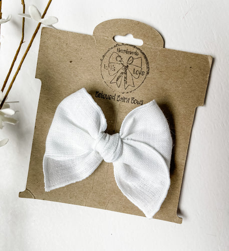 White Linen Beloved Bows