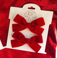 Load image into Gallery viewer, Rouge Red Vintage and Petite Velvet Bows