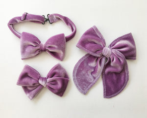 Lavender Velvet Bow tie
