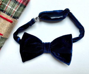 Navy Velvet Bow tie